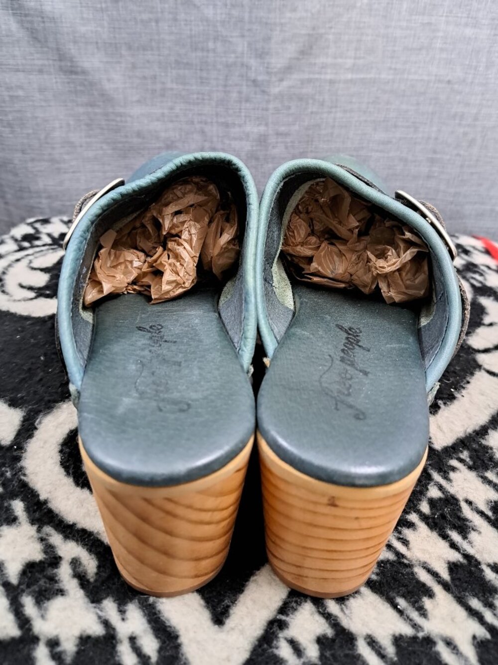 Women Free People Culver City Clogs Leather Green US size 8.5 or 9 - Picture 4 of 14